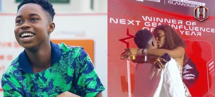 Peller kisses Jarvis as he bags 2 plaques at Pulse Naija 2024 Influencer Award